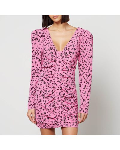 ROTATE BIRGER CHRISTENSEN Textured Floral jacquard Mini Dress in