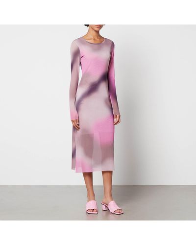 Baum und Pferdgarten Jolanda Printed Mesh Midi Dress - Pink