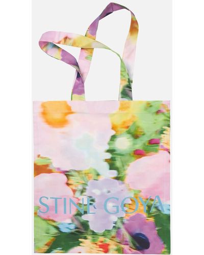 Stine Goya Floral-printed Organic Cotton-canvas Rita Tote Bag - Green