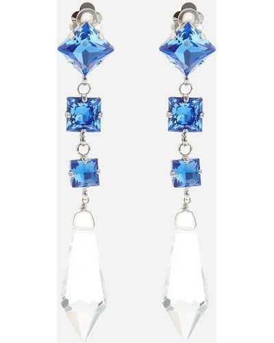 Shrimps Whittaker Silver-tone And Crystal Earrings - Blue