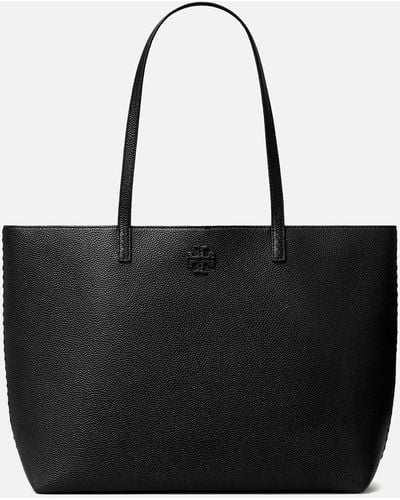 Tory Burch Mcgraw Leather Tote Bag - Black