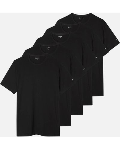 PS by Paul Smith Five-pack Organic Cotton T-shirts - Black