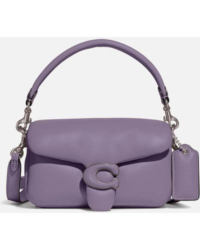 COACH Pillow Tabby Leather Shoulder Bag - Purple