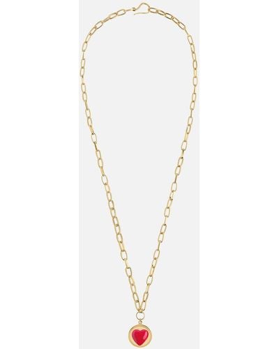 WILHELMINA GARCIA Heart Recycled Gold-plated And Enamel Necklace - Metallic