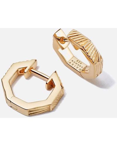 Daisy London Estée Lalonde Octagonal 18-karat Gold-plated Earrings - Metallic