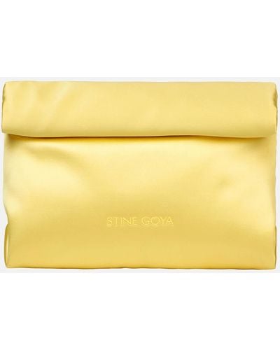 Stine Goya Satin Paris Clutch Bag - Yellow