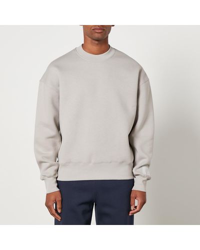 Ami Paris Tonal Logo Cotton-blend Sweatshirt - Grey