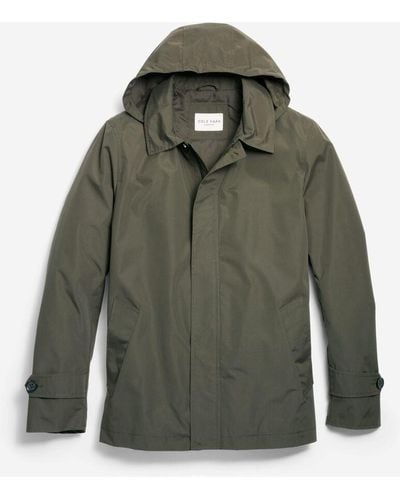 Cole Haan Men's Hooded Rain Jacket - Green