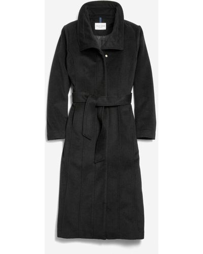 Cole Haan Women's Slick Wool Long Coat - Black