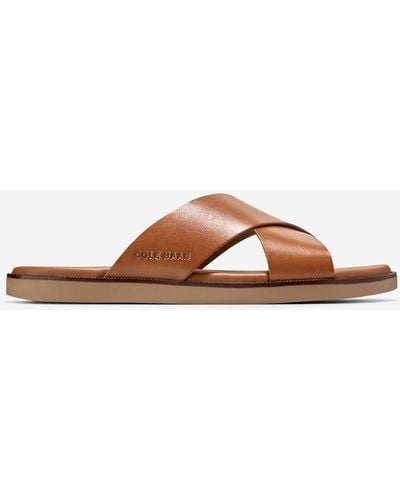 Cole Haan Men's Nantucket Cross Strap Sandals - Brown