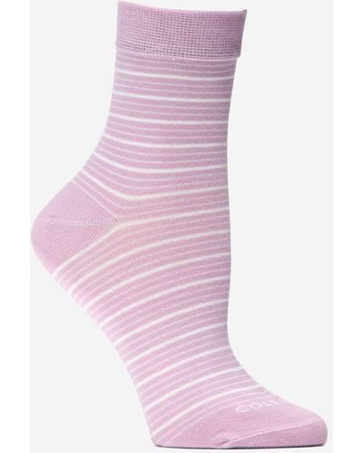 Cole Haan Women's Stripe Short Crew Socks - Pink