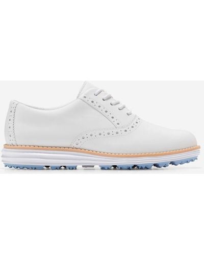 Cole Haan Women's Øriginalgrand Waterproof Shortwing Oxfords Golf Shoe - White