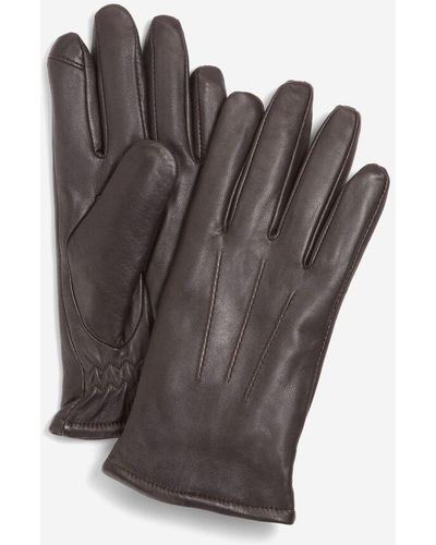 Cole Haan Leather Tech Tip Glove - Gray