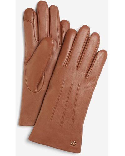 Cole Haan Leather Tech Tip Glove - Brown