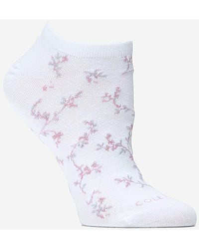 Cole Haan Women's Floral No Show Socks - White