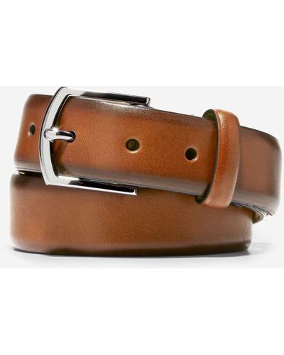 Cole Haan Lewis 32mm Burnished Leather Belt - Brown