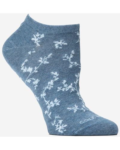 Cole Haan Women's Floral No Show Socks - Blue
