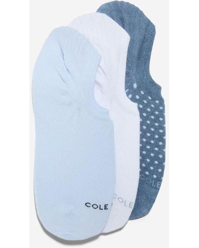Cole Haan Women's 3-pack Dot Sneakers Liner Socks - Blue