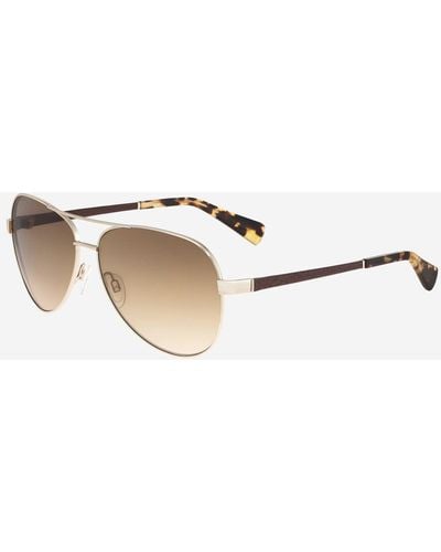 Cole Haan Metal-leather Aviator Sunglasses - White