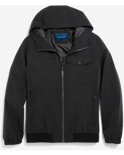 Cole Haan Men's Sleek Nylon Hooded Jacket - Black