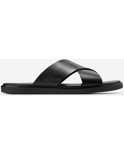 Cole Haan Men's Nantucket Cross Strap Sandals - Black