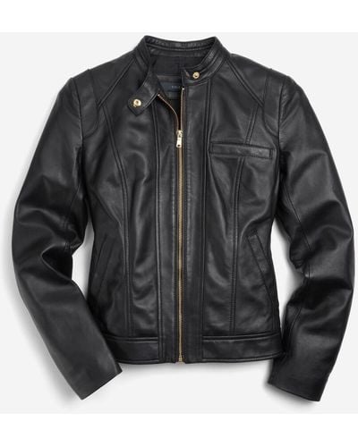 Cole Haan Women's Lambskin Leather Jacket - Black