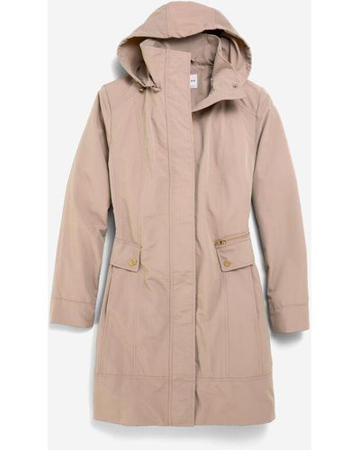 Cole Haan Women's Signature Packable Hooded Rain Jacket - Natural