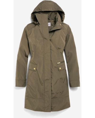 Cole Haan Women's Signature Packable Hooded Rain Jacket - Green