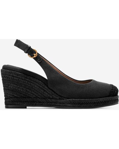 Cole Haan Women's Cloudfeel Espadrille Sling Back Wedges - Black