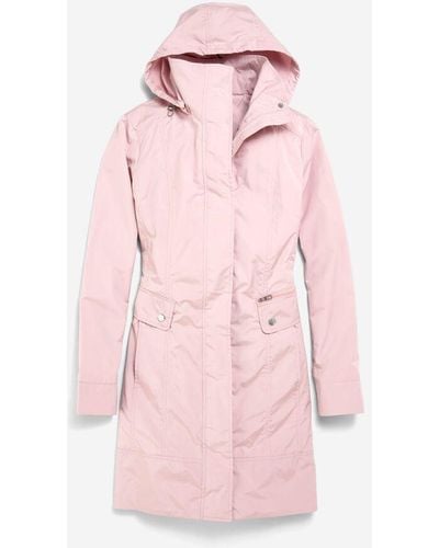 Cole Haan Women's Signature Packable Hooded Rain Jacket - Pink