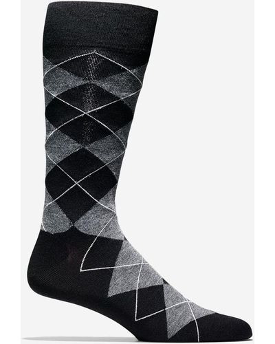 Cole Haan Men's Classic Argyle Crew Socks - Black