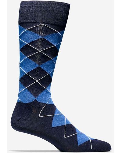 Cole Haan Men's Classic Argyle Crew Socks - Blue
