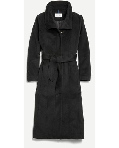 Cole Haan Women's Slick Wool Long Coat - Black