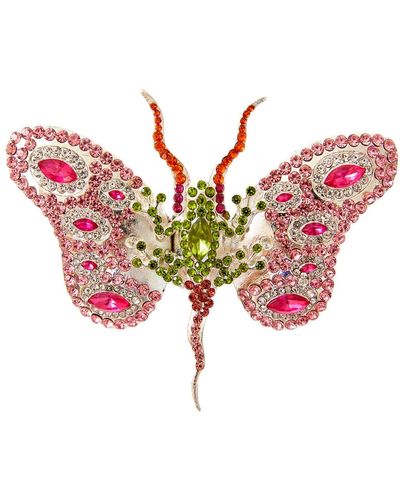 Collina Strada Frog Butterfly Tattoo Rhinestone Pin Pink - Red