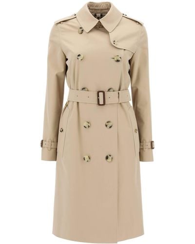 Burberry Mid-Length Kensington Heritage Trench Coat - Natural