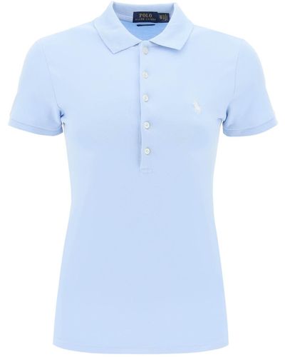 Polo Ralph Lauren Slim Fit Five Button Polo Shirt - Blue