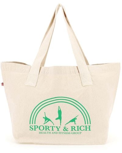 Sporty & Rich Sporty Rich 'fitness Group' Canvas Tote Bag - Natural