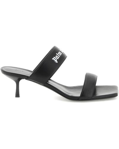 Palm Angels MULES IN PELLE CON LOGO - Bianco