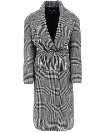 Tom Ford Cashmere Patchwork Coat - Grey