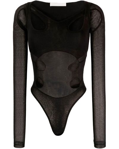 Dion Lee Body A Manica Lunga Con Cut Out - Nero