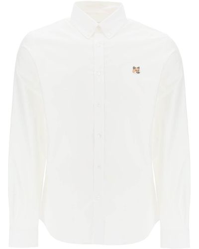 Maison Kitsuné Maison Kitsune "mini Fox Head Oxford Shirt" - White
