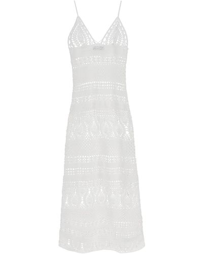DSquared² Crochet Maxi Dress - White