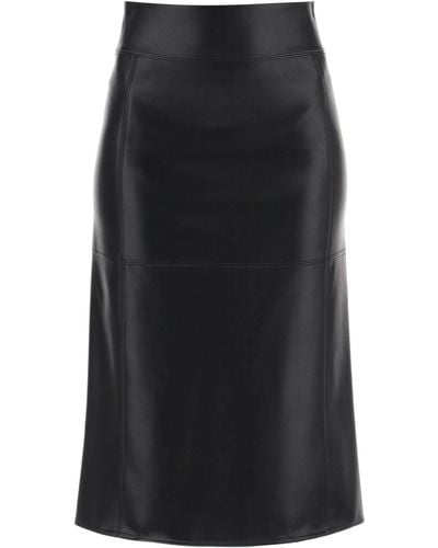 Max Mara Coated Fabric Midi Skirt - Black