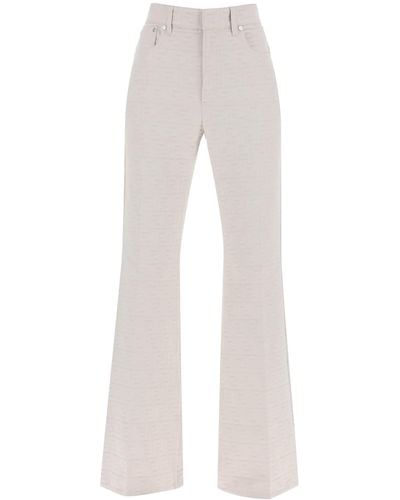 Fendi Ff Jacquard Denim Trousers - Grey