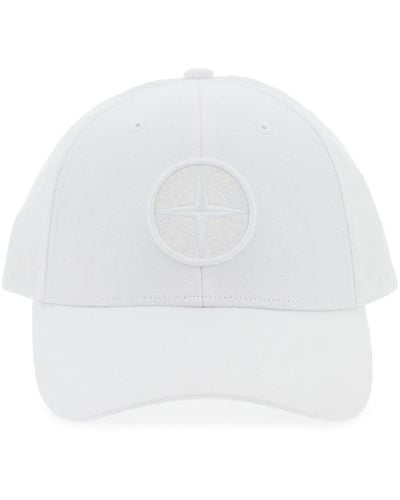 Stone Island Compass Baseball Cap - White
