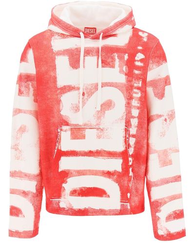 DIESEL S-giny-hood Cotton Hoodie - Red