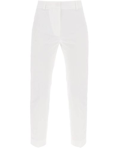 Weekend by Maxmara 'Cecil' Stretch Cotton Cigarette Trousers - White