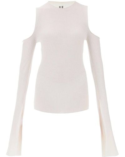 Rick Owens Pullover Con Spalle Cut Out - Bianco