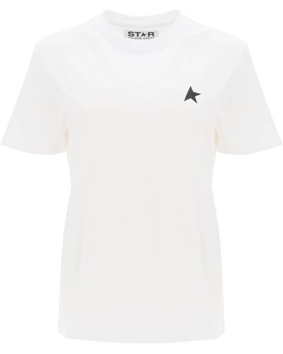 Golden Goose T-shirt regular con logo stella - Bianco