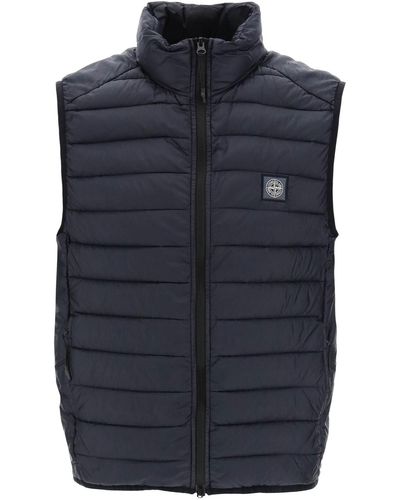 Stone Island Lightweight Puffer Vest In R-nylon Down-tc - Blue